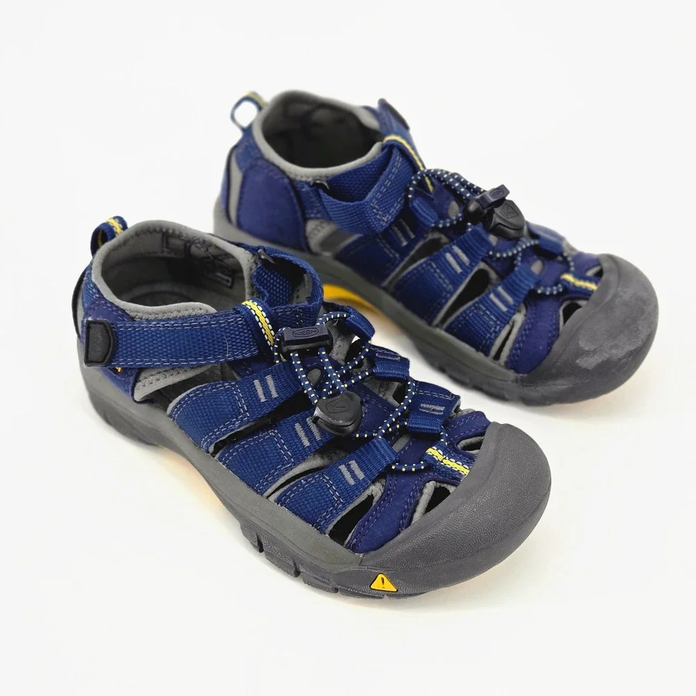 KEEN Newport H2 Navy Blue Yellow Waterproof Closed Toe Sandals Kids Size 13